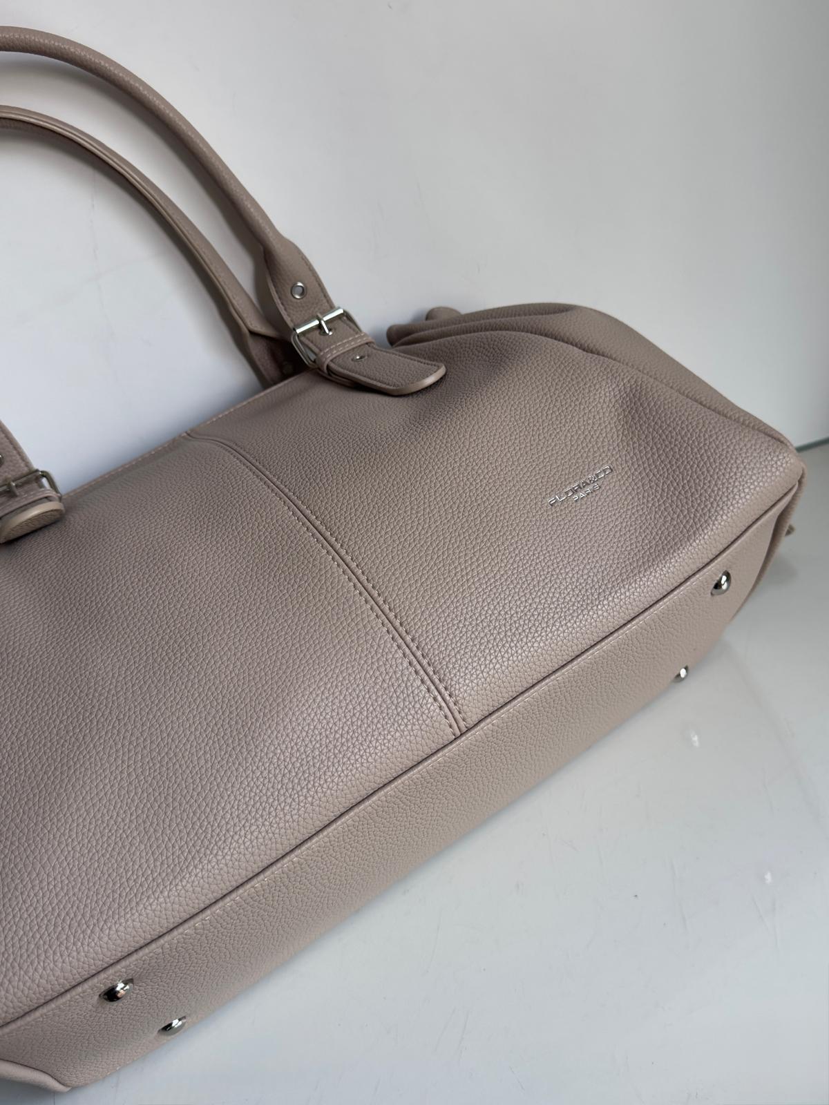 Torebka shopper A4 eco skóra beżowa Flora&co - obrazek 3