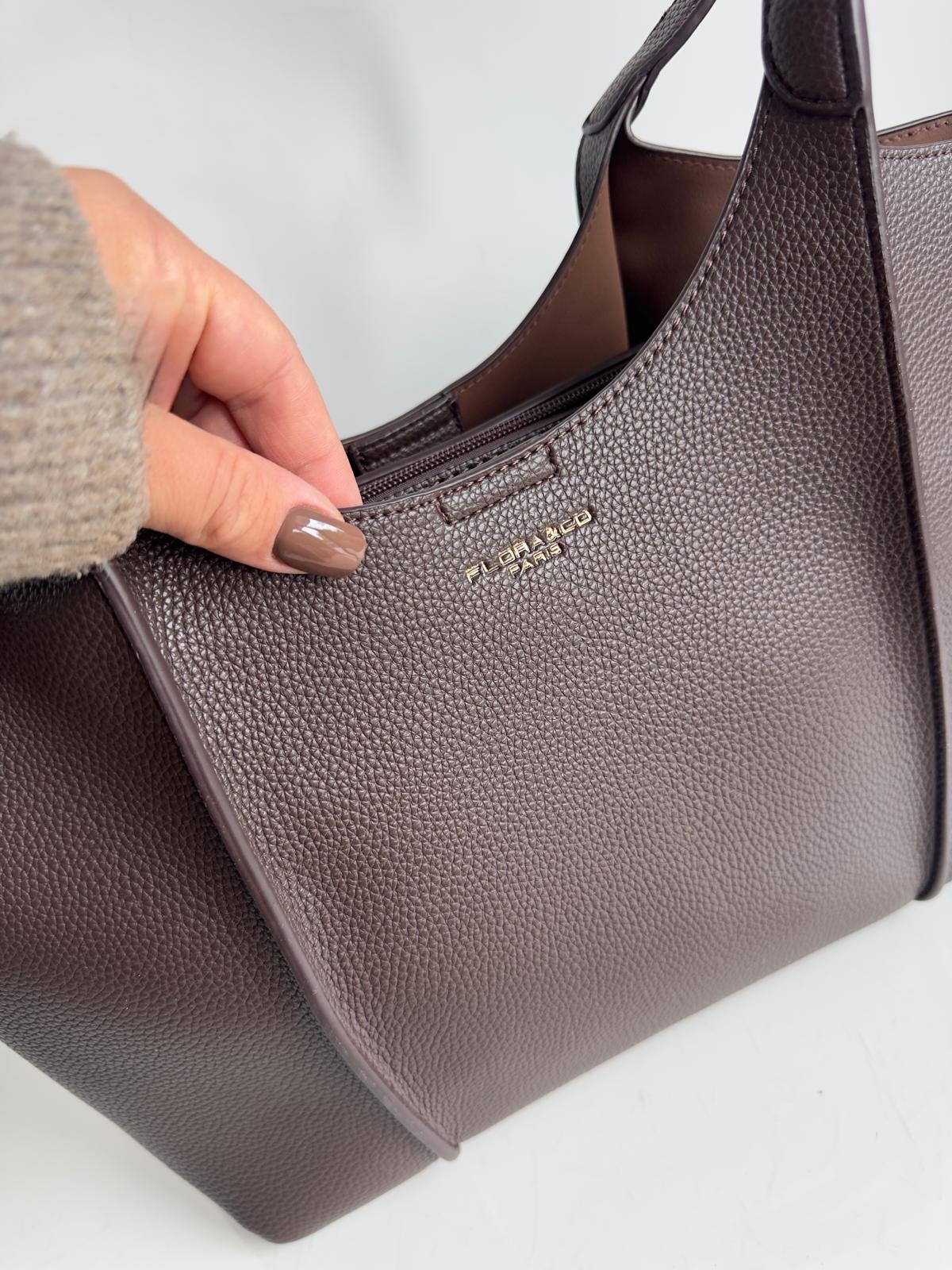 Torebka shopper A4 brązowa Flora&co - obrazek 7