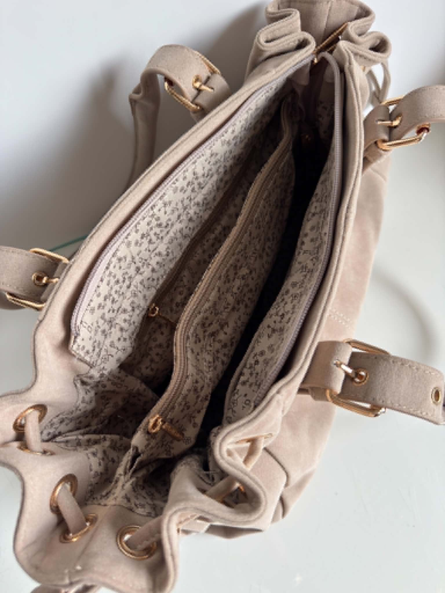 Torebka shopper A4 Gerardinio L beżowa beige Gallantry - obrazek 4