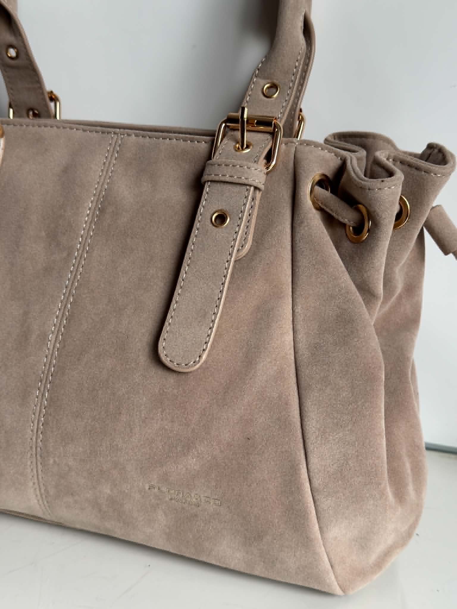 Torebka shopper A4 Gerardinio L beżowa beige Gallantry - obrazek 8