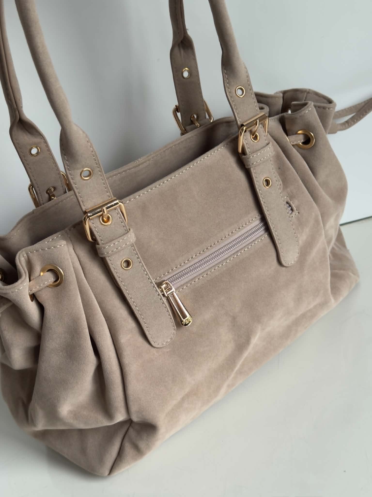 Torebka shopper A4 Gerardinio L beżowa beige Gallantry - obrazek 5