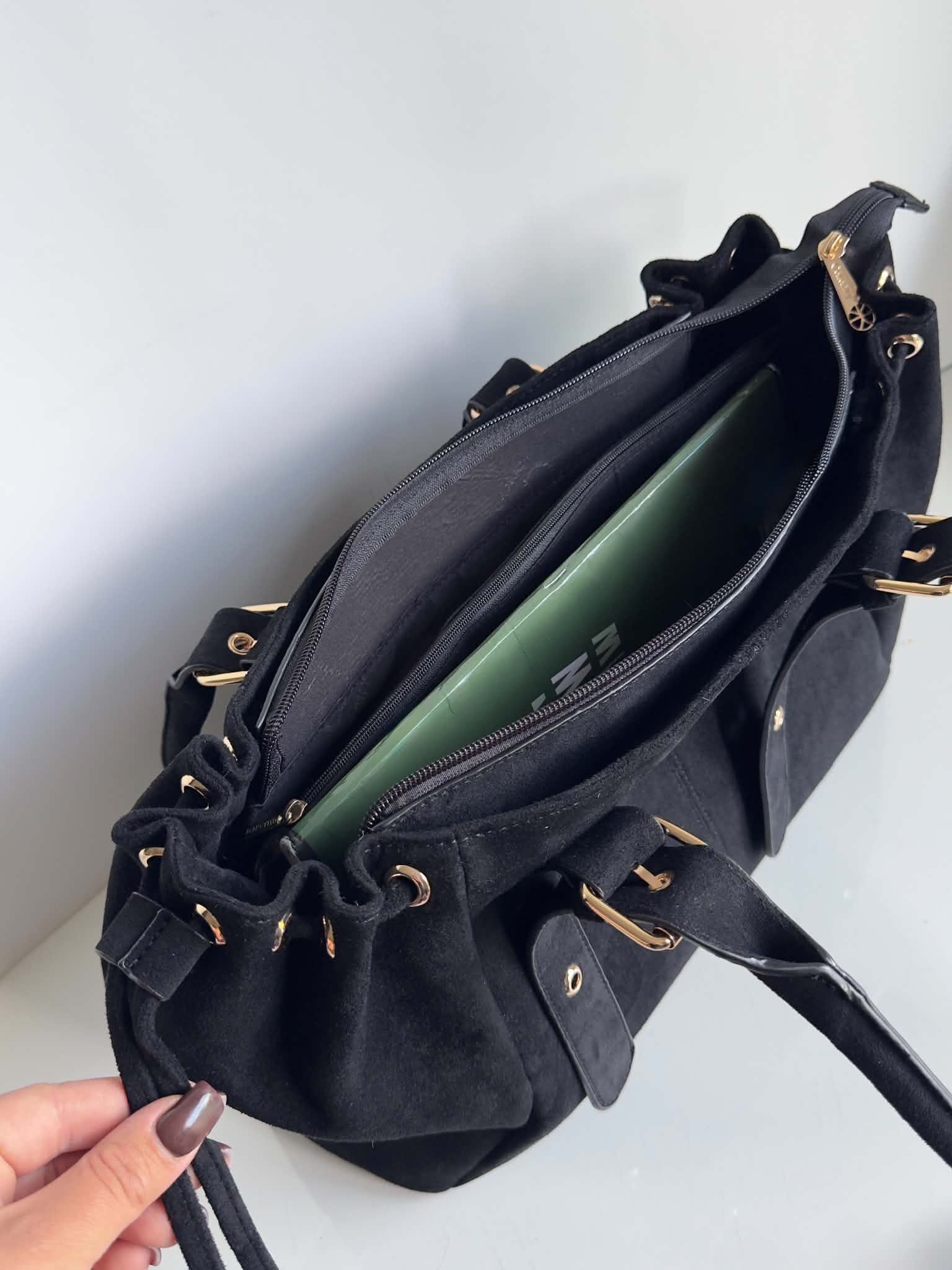 Torebka shopper A4 Gerardinio L czarna black Gallantry - obrazek 5