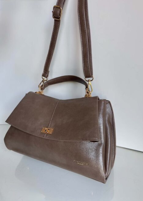 Torebka kuferek taupe eco skóra Flora&co